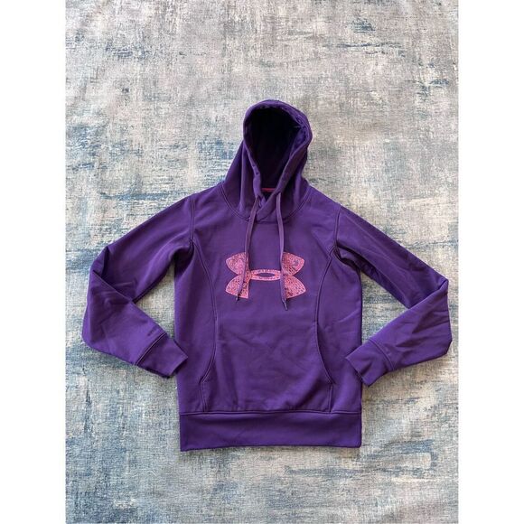 Under Armour Purple Pink Semi Fitted Hoodie Sweatshirt Women's XS - Picture 1 of 5